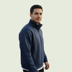 Men’s Navy Blue Half-Zip Sweatshirt | Soft, Warm & Casual Winter Wear