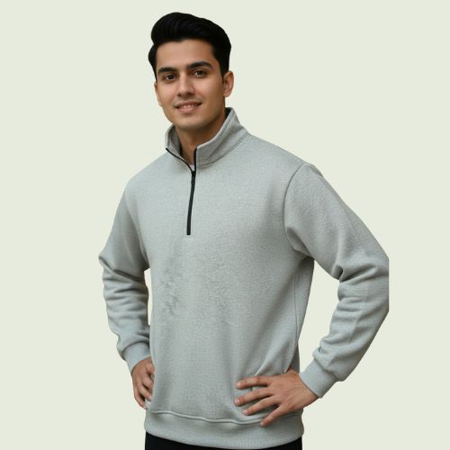 Men’s Premium Half-Zip Fleece Sweatshirt | Soft, Warm & Stylish Winter Wear