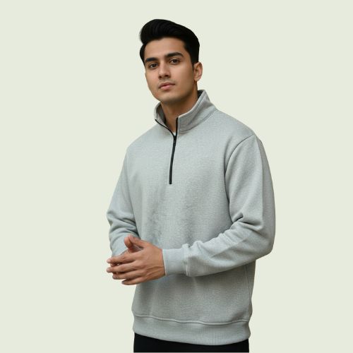 Men’s Premium Half-Zip Fleece Sweatshirt | Soft, Warm & Stylish Winter Wear