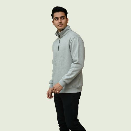 Men’s Premium Half-Zip Fleece Sweatshirt | Soft, Warm & Stylish Winter Wear