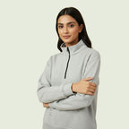 Women’s Premium Gray Quarter-Zip Sweatshirt | Soft Fleece | Winter Casual Wear