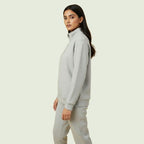Women’s Premium Gray Quarter-Zip Sweatshirt | Soft Fleece | Winter Casual Wear