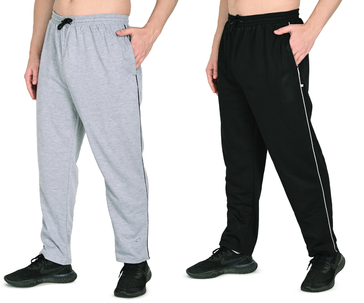 Men’s Gray & Black Athletic Jogger Pants with Pockets