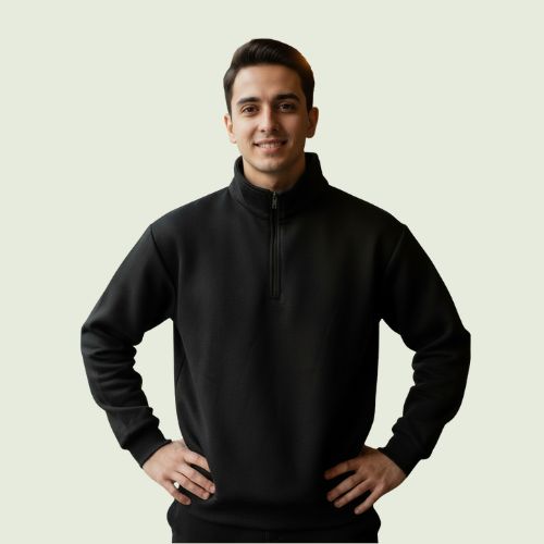 Men’s Premium Winter High-Neck Fleece Sweatshirt | Warm & Comfortable Casual Wear