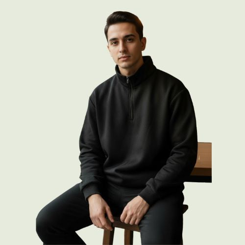 Men’s Premium Winter High-Neck Fleece Sweatshirt | Warm & Comfortable Casual Wear