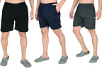 Men’s Dri-Fit Hap Shorts Combo (Black, Blue & Dark Grey) | Quick-Dry, Stretchable & Premium Activewear