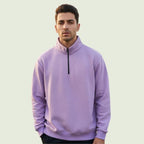 Men’s Lavender Half-Zip Sweatshirt | Soft, Stylish & Comfortable Winter Wear