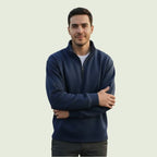 Men’s Navy Blue Half-Zip Sweatshirt | Soft, Warm & Casual Winter Wear