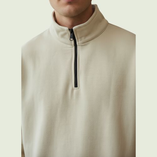 Men’s Skin-Color Half-Zip Sweatshirt | Soft, Cozy & Stylish Winter Wear