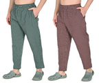 Men’s Green & Red Checkered Cotton Jogger Pants – Soft, Comfortable & Stylish Fit