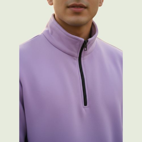 Men’s Lavender Half-Zip Sweatshirt | Soft, Stylish & Comfortable Winter Wear