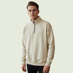 Men’s Skin-Color Half-Zip Sweatshirt | Soft, Cozy & Stylish Winter Wear