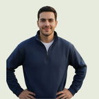 Men’s Navy Blue Half-Zip Sweatshirt | Soft, Warm & Casual Winter Wear