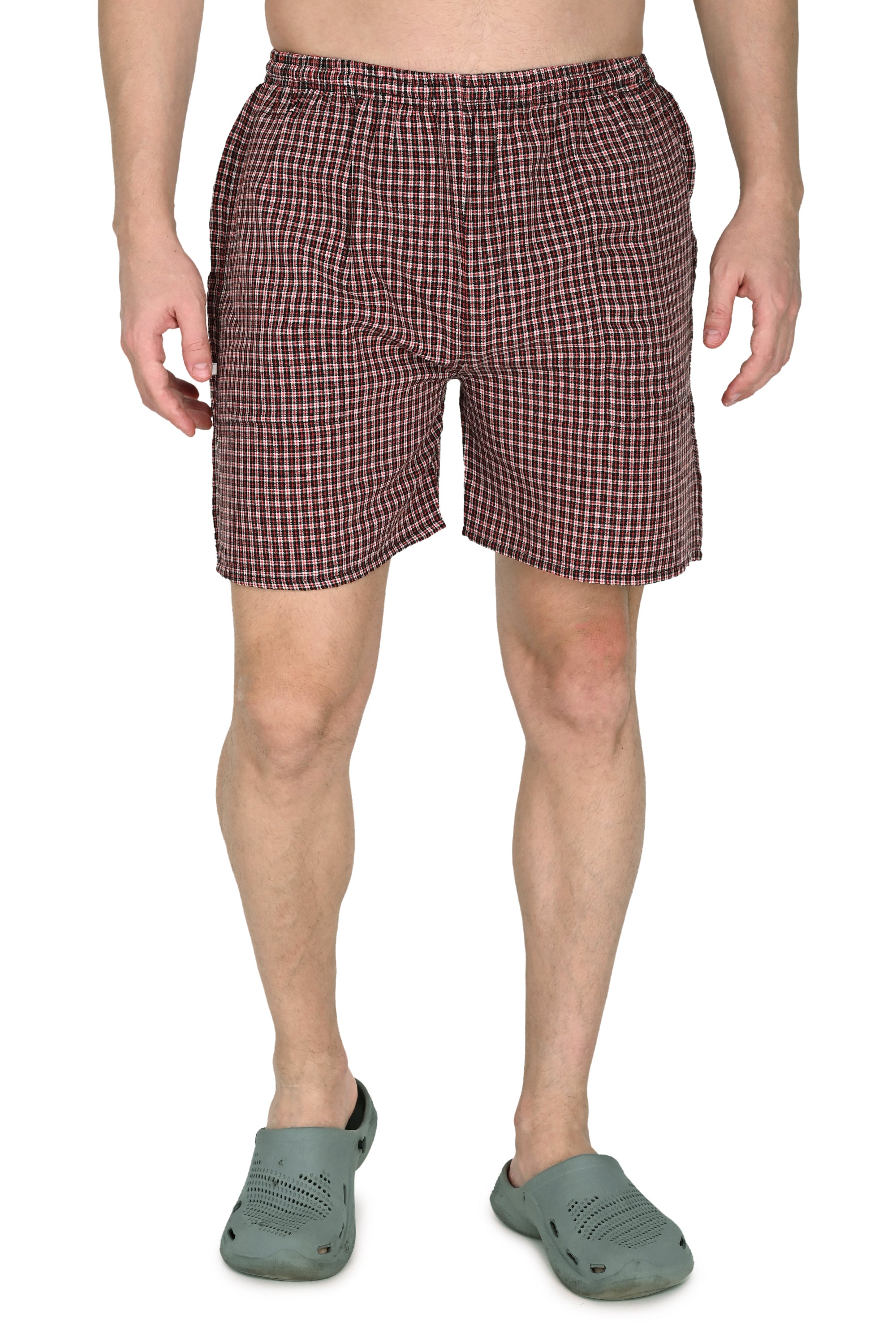 Truness Men’s Premium Check Hap Red Boxer Shorts