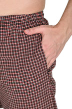 Truness Men’s Premium Check Hap Red Boxer Shorts