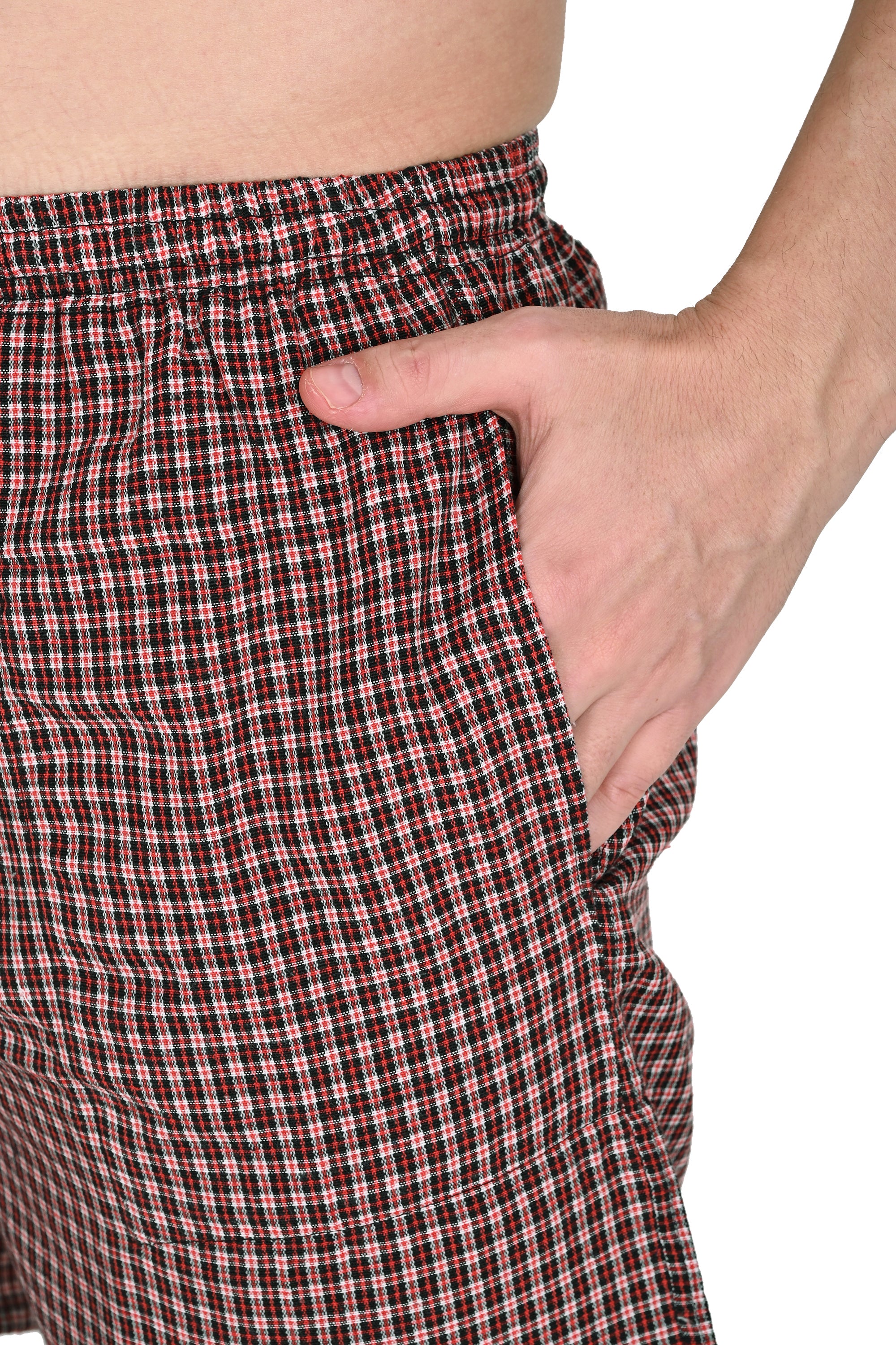 Truness Men’s Premium Check Hap Red Boxer Shorts