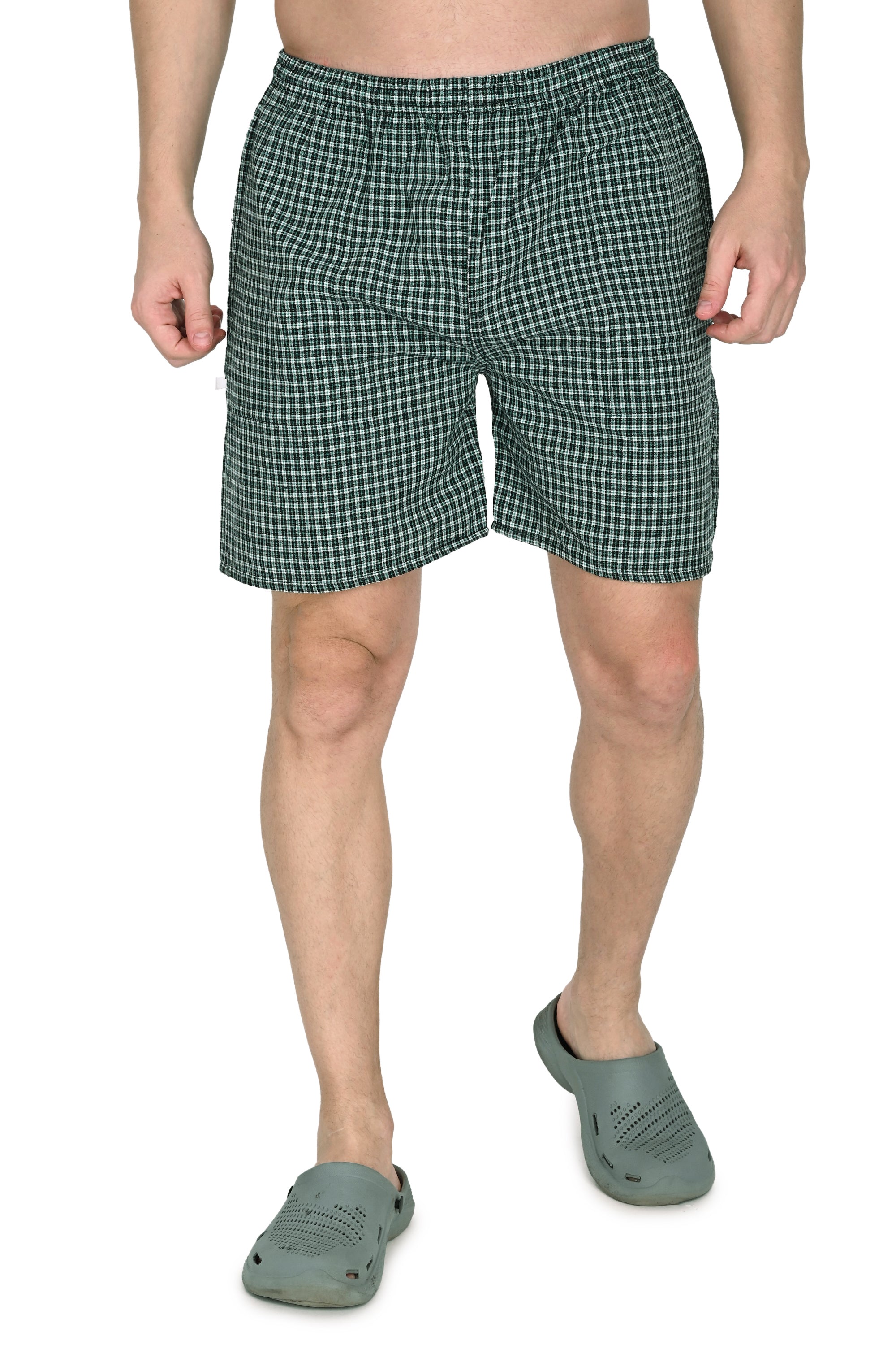 Truness Men’s Premium Check Hap Green Boxer Shorts