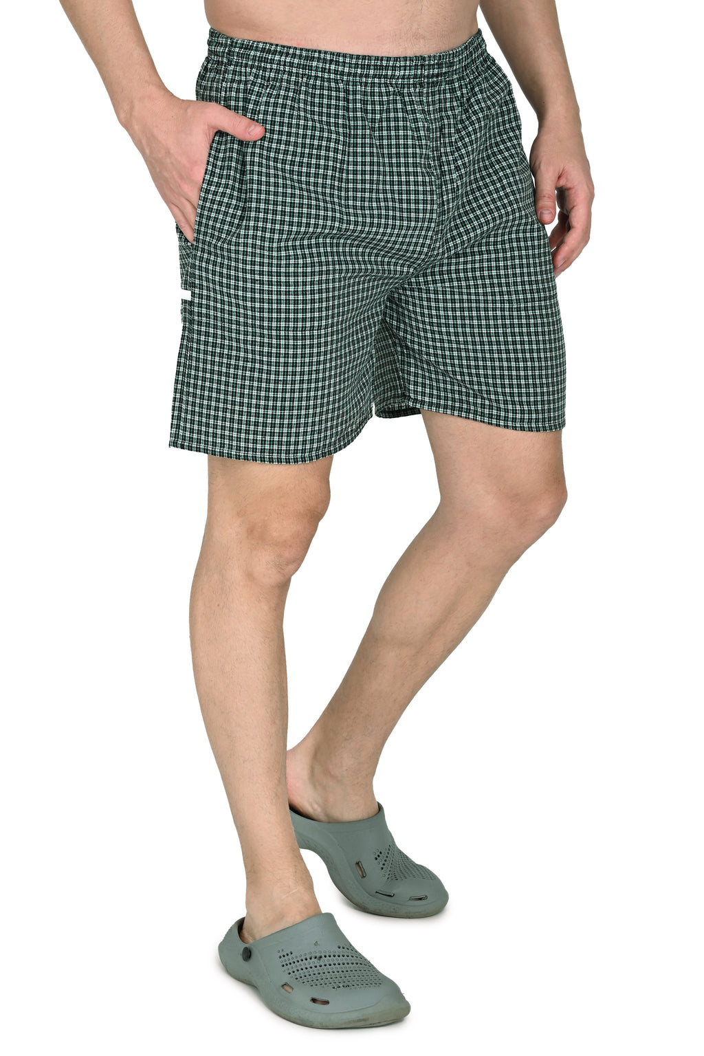 Truness Men’s Premium Check Hap Green Boxer Shorts