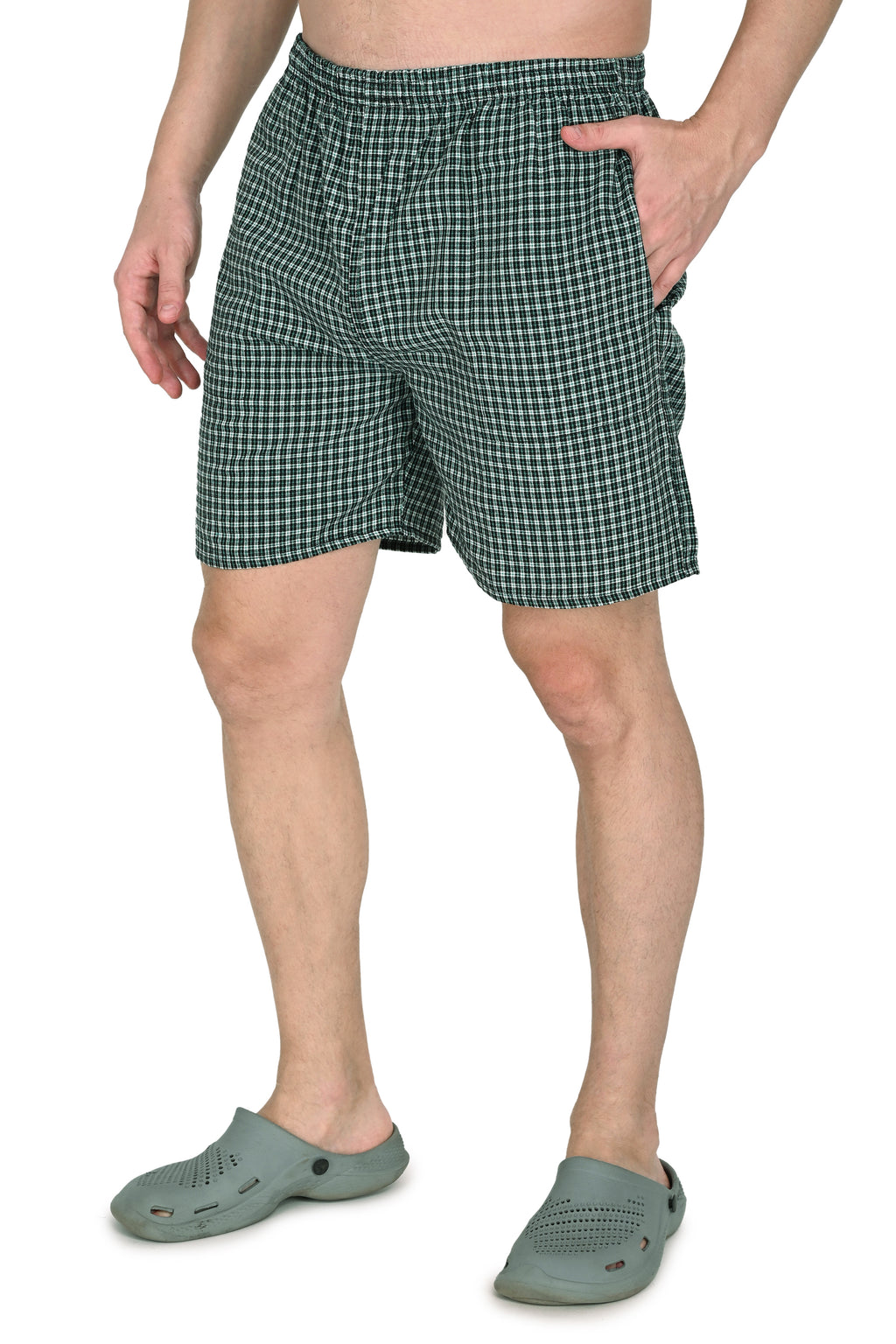 Truness Men’s Premium Check Hap Cotton Boxer Shorts – Multi-Color Collection (Red, Blue, Green & Yellow