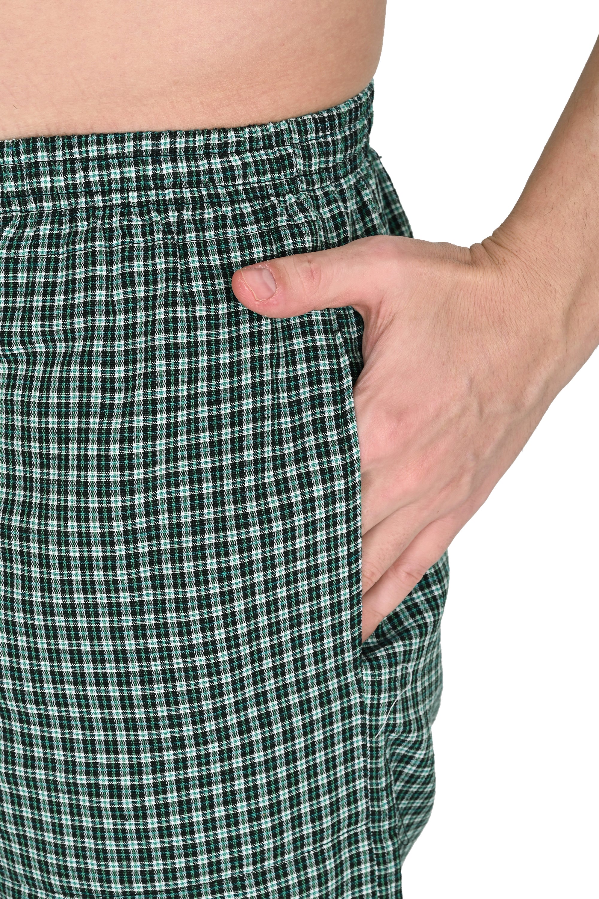 Truness Men’s Premium Check Hap Green Boxer Shorts