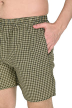 Truness Men’s Premium Check Hap Yellow Cotton Boxer Shorts