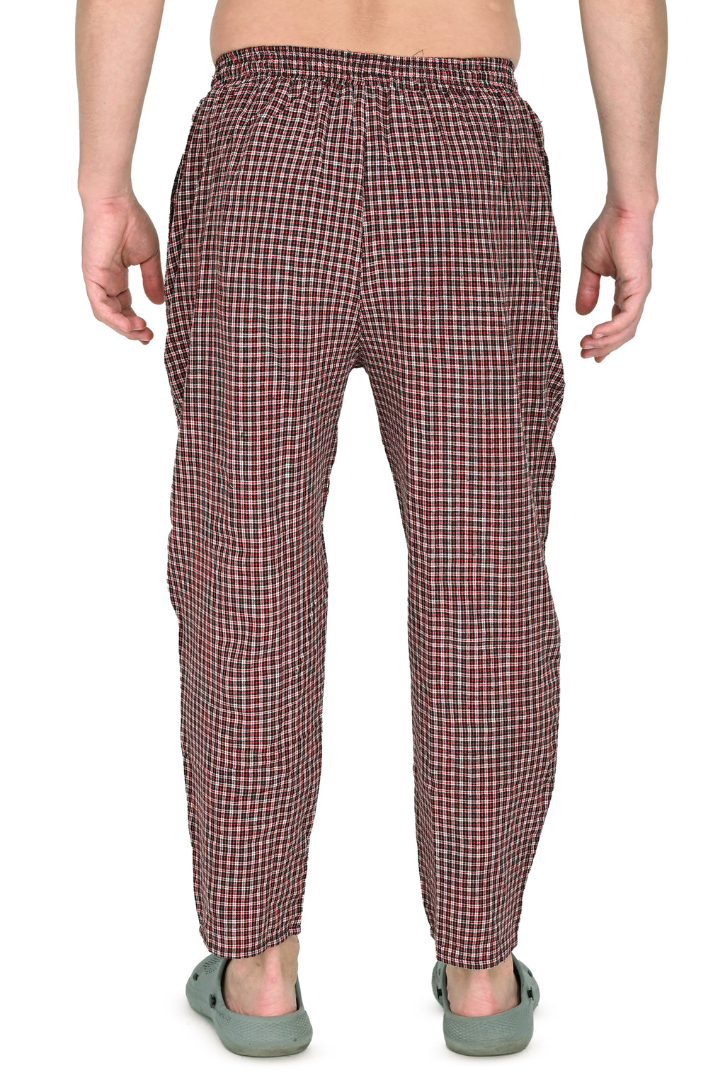 Men’s Red Checkered Cotton Jogger Pants – Soft, Stylish & Comfortable Fit