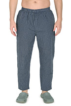 Men’s Blue Checkered Cotton Jogger Pants – Soft, Breathable & Everyday Comfort