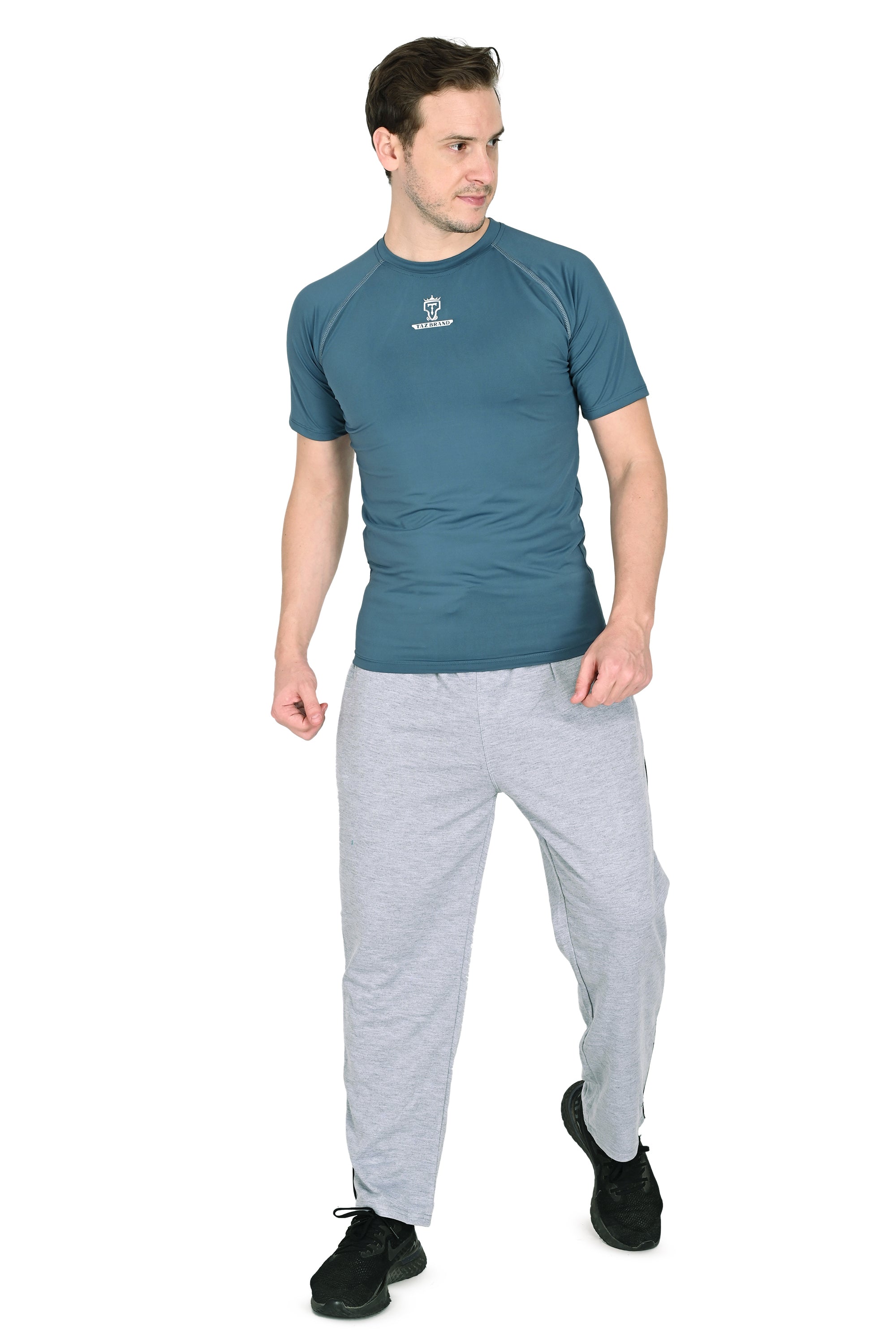 Men’s Grey Athletic Jogger Pants with Pockets